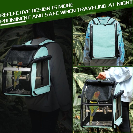 SUERTREE Bird Carrier Bag with Indestructible Stainless Steel Mesh, Bird Travel Cage with Stand, Easy Clean Backpack for Parrot, Portable Bird Travel Bag, Pet Breathable Travel Cage, Pink SUERTREE Bird Carrier Bag with Indestructible Stainless Steel Mesh, Bird Travel Cage with Stand, Easy Clean Backpack for Parrot, Portable Bird Travel Bag, Pet Breathable Travel Cage, Pink