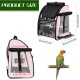 SUERTREE Bird Carrier Bag with Indestructible Stainless Steel Mesh, Bird Travel Cage with Stand, Easy Clean Backpack for Parrot, Portable Bird Travel Bag, Pet Breathable Travel Cage, Pink SUERTREE Bird Carrier Bag with Indestructible Stainless Steel Mesh, Bird Travel Cage with Stand, Easy Clean Backpack for Parrot, Portable Bird Travel Bag, Pet Breathable Travel Cage, Pink