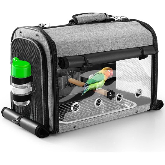SUERTREE Bird Transport Container, Bird Carry Bag, Bird Travel Cage with Stand, Lightweight Backpack for Parrot, Portable Bird Travel Bag, Pet Transparent Breathable Travel Cage SUERTREE Bird Transport Container, Bird Carry Bag, Bird Travel Cage with Stand, Lightweight Backpack for Parrot, Portable Bird Travel Bag, Pet Transparent Breathable Travel Cage