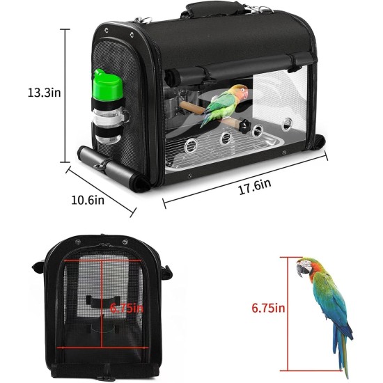 SUERTREE Bird Transport Container, Bird Carry Bag, Bird Travel Cage with Stand, Lightweight Backpack for Parrot, Portable Bird Travel Bag, Pet Transparent Breathable Travel Cage SUERTREE Bird Transport Container, Bird Carry Bag, Bird Travel Cage with Stand, Lightweight Backpack for Parrot, Portable Bird Travel Bag, Pet Transparent Breathable Travel Cage