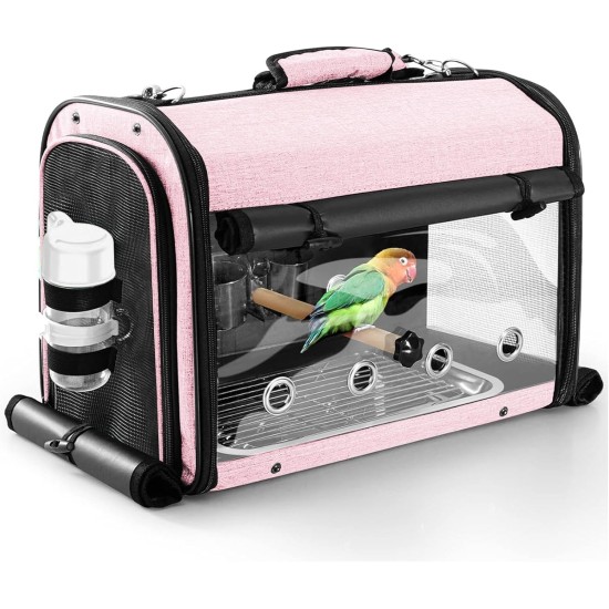SUERTREE Bird Transport Container, Bird Carry Bag, Bird Travel Cage with Stand, Lightweight Backpack for Parrot, Portable Bird Travel Bag, Pet Transparent Breathable Travel Cage SUERTREE Bird Transport Container, Bird Carry Bag, Bird Travel Cage with Stand, Lightweight Backpack for Parrot, Portable Bird Travel Bag, Pet Transparent Breathable Travel Cage