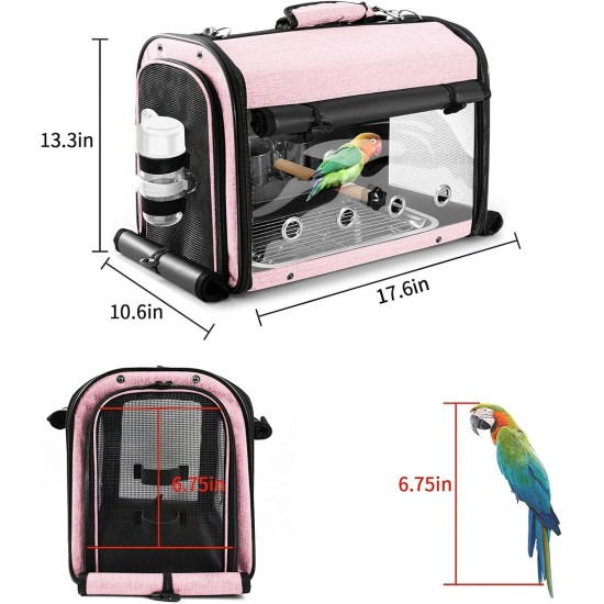 SUERTREE Bird Transport Container, Bird Carry Bag, Bird Travel Cage with Stand, Lightweight Backpack for Parrot, Portable Bird Travel Bag, Pet Transparent Breathable Travel Cage SUERTREE Bird Transport Container, Bird Carry Bag, Bird Travel Cage with Stand, Lightweight Backpack for Parrot, Portable Bird Travel Bag, Pet Transparent Breathable Travel Cage