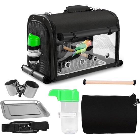 SUERTREE Bird Transport Container, Bird Carry Bag, Bird Travel Cage with Stand, Lightweight Backpack for Parrot, Portable Bird Travel Bag, Pet Transparent Breathable Travel Cage SUERTREE Bird Transport Container, Bird Carry Bag, Bird Travel Cage with Stand, Lightweight Backpack for Parrot, Portable Bird Travel Bag, Pet Transparent Breathable Travel Cage