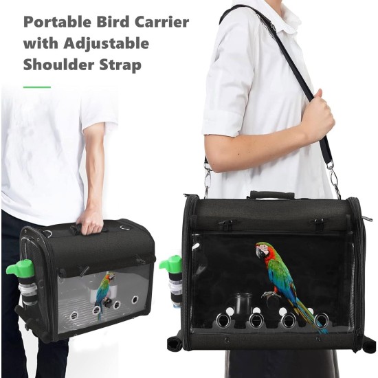 SUERTREE Bird Transport Container, Bird Carry Bag, Bird Travel Cage with Stand, Lightweight Backpack for Parrot, Portable Bird Travel Bag, Pet Transparent Breathable Travel Cage SUERTREE Bird Transport Container, Bird Carry Bag, Bird Travel Cage with Stand, Lightweight Backpack for Parrot, Portable Bird Travel Bag, Pet Transparent Breathable Travel Cage