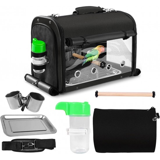 SUERTREE Transport Container for Birds, Bird Transport Box, Bird Cage Budgie, Portable Bird Carrier Travel Bag, Transparent Breathable Travel Cage for Pets SUERTREE Transport Container for Birds, Bird Transport Box, Bird Cage Budgie, Portable Bird Carrier Travel Bag, Transparent Breathable Travel Cage for Pets