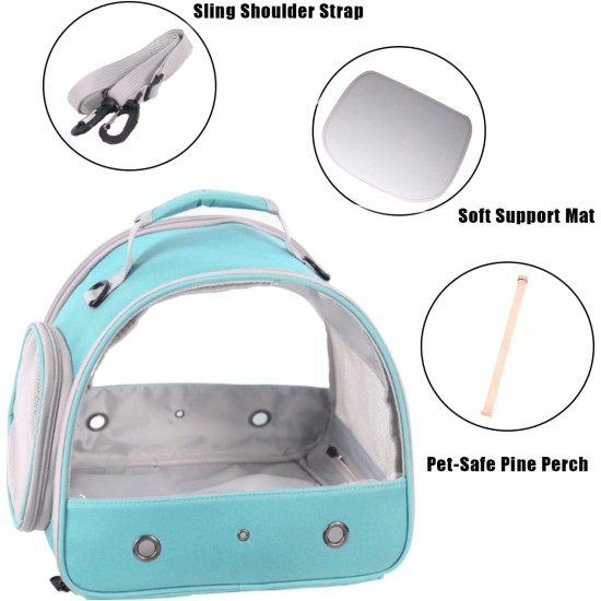 Small Bird Carrier Carrier Portable Bird Cage for Parrots Parakeets Budgies Reptile with Soft Mat and Wooden Stand (Green) Small Bird Carrier Carrier Portable Bird Cage for Parrots Parakeets Budgies Reptile with Soft Mat and Wooden Stand (Green)
