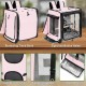 Suertree Bird Carrier with Safety Belt for Car Travel, Bird Backpack Carrier with Indestructible Stainless Steel Mesh, Large Bird Carrier Travel Cage, Grey