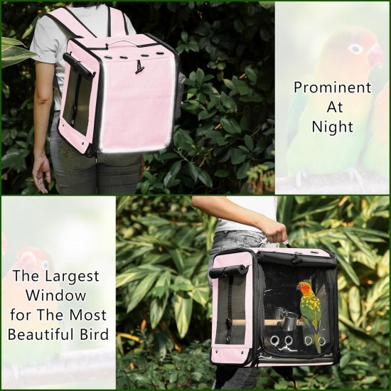 Suertree Bird Carrier with Safety Belt for Car Travel Bird Backpack Carrier with Indestructible Stainless Steel Mesh Large Bird Carrier Travel Cage Black Suertree Bird Carrier with Safety Belt for Car Travel Bird Backpack Carrier with Indestructible Stainless Steel Mesh Large Bird Carrier Travel Cage Black