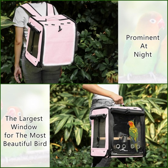 Suertree Bird Carrier with Seat Belt for Car Travel Bird Backpack Carrier with Indestructible Stainless Steel Mesh Large Bird Carrier Travel Cage Green Suertree Bird Carrier with Seat Belt for Car Travel Bird Backpack Carrier with Indestructible Stainless Steel Mesh Large Bird Carrier Travel Cage Green