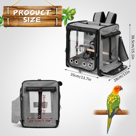 Suertree Bird Carrier with Seat Belt for Car Travel Bird Backpack Carrier with Indestructible Stainless Steel Mesh Large Bird Carrier Travel Cage Green Suertree Bird Carrier with Seat Belt for Car Travel Bird Backpack Carrier with Indestructible Stainless Steel Mesh Large Bird Carrier Travel Cage Green