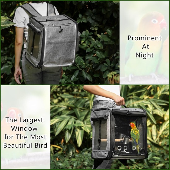 Suertree Bird Carrier with Seat Belt for Car Travel Bird Backpack Carrier with Indestructible Stainless Steel Mesh Large Bird Carrier Travel Cage Green Suertree Bird Carrier with Seat Belt for Car Travel Bird Backpack Carrier with Indestructible Stainless Steel Mesh Large Bird Carrier Travel Cage Green