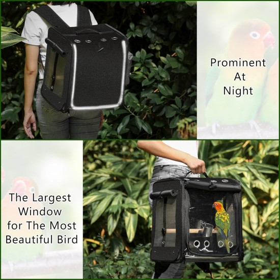 Suertree Bird Carrier with Seat Belt for Car Travel Bird Backpack Carrier with Indestructible Stainless Steel Mesh Large Bird Carrier Travel Cage Green Suertree Bird Carrier with Seat Belt for Car Travel Bird Backpack Carrier with Indestructible Stainless Steel Mesh Large Bird Carrier Travel Cage Green