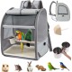 Transport container for birds, backpack for birds with wooden rod, bird transport box, with stainless steel clip cups, portable bird carrier, travel bag, 1 molar stone, 1 plastic pallet Transport container for birds, backpack for birds with wooden rod, bird transport box, with stainless steel clip cups, portable bird carrier, travel bag, 1 molar stone, 1 plastic pallet