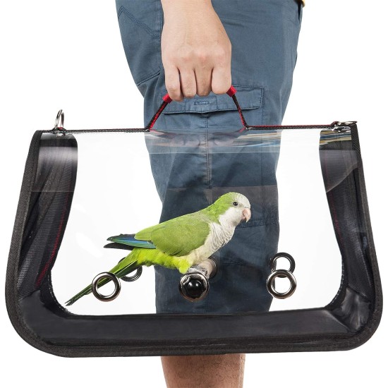Transport container for birds: transport bag, lightweight, transparent, breathable, safe, bird carrier, transport cage Transport container for birds: transport bag, lightweight, transparent, breathable, safe, bird carrier, transport cage