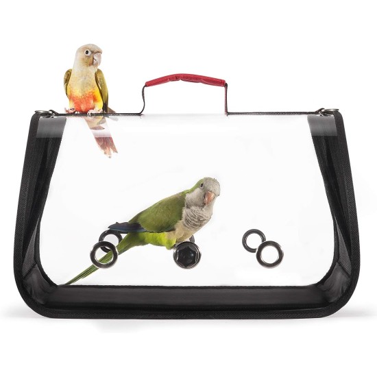 Transport container for birds: transport bag, lightweight, transparent, breathable, safe, bird carrier, transport cage Transport container for birds: transport bag, lightweight, transparent, breathable, safe, bird carrier, transport cage