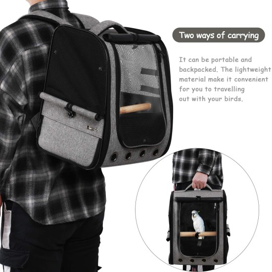 X-ZONE PET Bird Travel Bag Portable Pet Bird Parrot Backpack Transparent Breathable Travel Bag Lightweight Bird Bag with Stainless Steel Bowl X-ZONE PET Bird Travel Bag Portable Pet Bird Parrot Backpack Transparent Breathable Travel Bag Lightweight Bird Bag with Stainless Steel Bowl