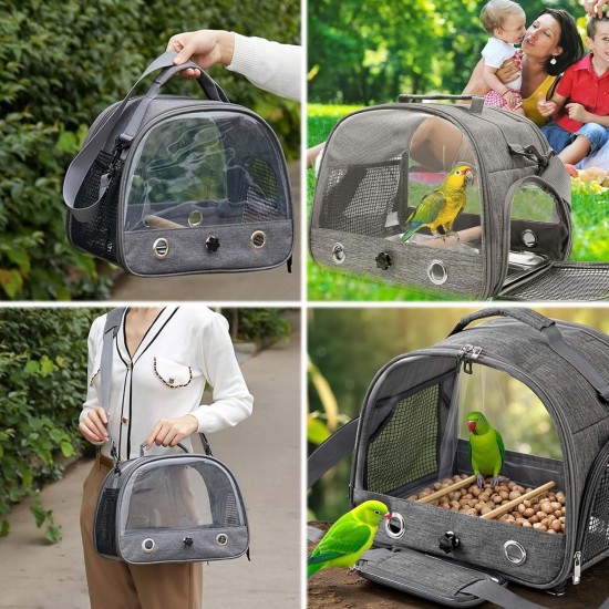ZHYUAN Lightweight Backpack for Parrot, Pet Travel Bag for Parrots, Bird Carry Bag, Carry Bag for Parrots, Portable Bird Carrier Travel Bag, Backpack for Birds with Wooden Stick, Small ZHYUAN Lightweight Backpack for Parrot, Pet Travel Bag for Parrots, Bird Carry Bag, Carry Bag for Parrots, Portable Bird Carrier Travel Bag, Backpack for Birds with Wooden Stick, Small