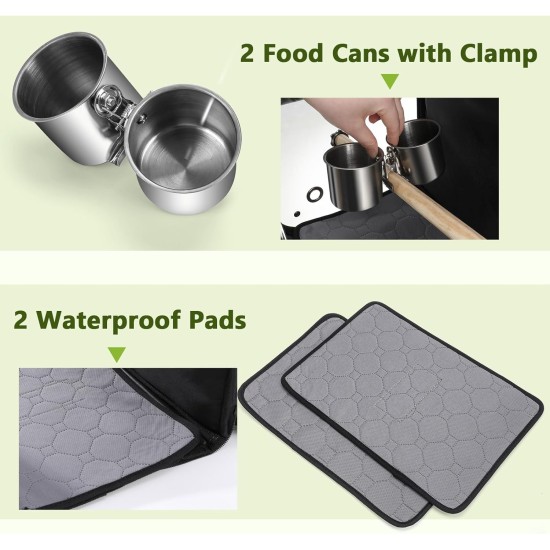 pecute Backpack for Birds with Wooden Stick, Lightweight Carrier Bird Transport Bag, Waterproof Parrots Travel Backpack with Stainless Steel Tray and Stand, Transport Box Bird, 34 x 28 x 43 cm pecute Backpack for Birds with Wooden Stick, Lightweight Carrier Bird Transport Bag, Waterproof Parrots Travel Backpack with Stainless Steel Tray and Stand, Transport Box Bird, 34 x 28 x 43 cm