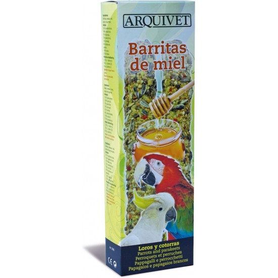 Arquivet Honey Sticks for Parrots and Cotorras 150 g - 200 g Arquivet Honey Sticks for Parrots and Cotorras 150 g - 200 g