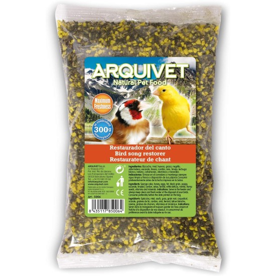 Arquivet Singing Restorer 300g - Helps Restore and Strengthen Your Birds' Singing Bird Feed - Highest Quality Ingredients Arquivet Singing Restorer 300g - Helps Restore and Strengthen Your Birds' Singing Bird Feed - Highest Quality Ingredients