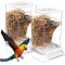 2 x Transparent Bird Feeder, Bird Cage Feeder, Automatic Bird Feeder for Budgies, Canaries and Other Small Birds 2 x Transparent Bird Feeder, Bird Cage Feeder, Automatic Bird Feeder for Budgies, Canaries and Other Small Birds