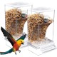 2 x Transparent Bird Feeder, Bird Feeder, Parakeet Cage Feeder, Automatic Bird Feeder for Birds for Budgies, Canaries, Cockatiels, Finches 2 x Transparent Bird Feeder, Bird Feeder, Parakeet Cage Feeder, Automatic Bird Feeder for Birds for Budgies, Canaries, Cockatiels, Finches
