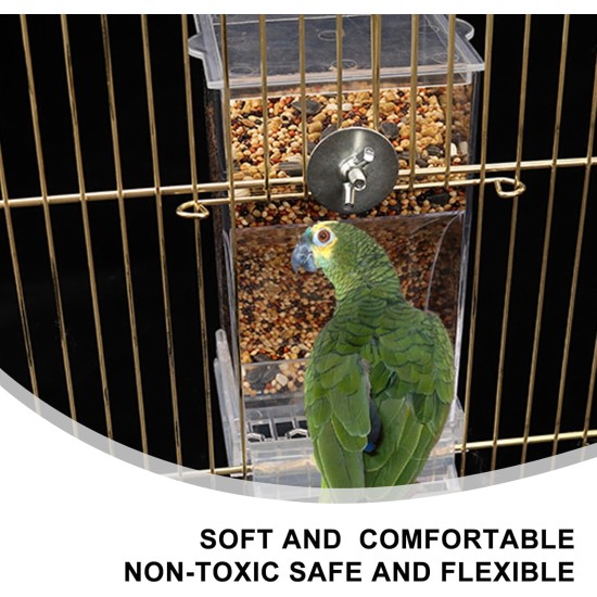 2 x Transparent Bird Feeder, Bird Feeder, Parakeet Cage Feeder, Automatic Bird Feeder for Birds for Budgies, Canaries, Cockatiels, Finches 2 x Transparent Bird Feeder, Bird Feeder, Parakeet Cage Feeder, Automatic Bird Feeder for Birds for Budgies, Canaries, Cockatiels, Finches