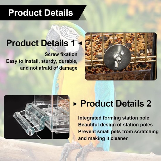 2 x Transparent Bird Feeder, Bird Feeder, Parakeet Cage Feeder, Automatic Bird Feeder for Birds for Budgies, Canaries, Cockatiels, Finches 2 x Transparent Bird Feeder, Bird Feeder, Parakeet Cage Feeder, Automatic Bird Feeder for Birds for Budgies, Canaries, Cockatiels, Finches