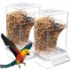 2 x Transparent Bird Feeder, Bird Feeder, Parakeet Cage Feeder, Automatic Bird Feeder for Birds for Budgies, Canaries, Cockatiels, Finches 2 x Transparent Bird Feeder, Bird Feeder, Parakeet Cage Feeder, Automatic Bird Feeder for Birds for Budgies, Canaries, Cockatiels, Finches
