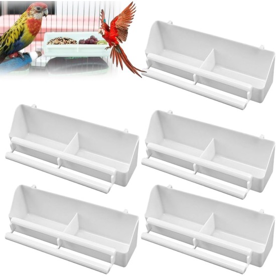 5 Pieces Plastic Bird Bowl Bird Cage, Water Bowl Bird Cage, Bird Cage Bowl for Hanging, Hanging Bird Feeder Bowl, Water Dispenser Bird, for Birds Parrots Bird Cage Accessories 5 Pieces Plastic Bird Bowl Bird Cage, Water Bowl Bird Cage, Bird Cage Bowl for Hanging, Hanging Bird Feeder Bowl, Water Dispenser Bird, for Birds Parrots Bird Cage Accessories