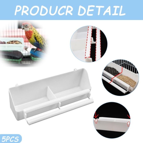 5 Pieces Plastic Bird Bowl Bird Cage, Water Bowl Bird Cage, Bird Cage Bowl for Hanging, Hanging Bird Feeder Bowl, Water Dispenser Bird, for Birds Parrots Bird Cage Accessories 5 Pieces Plastic Bird Bowl Bird Cage, Water Bowl Bird Cage, Bird Cage Bowl for Hanging, Hanging Bird Feeder Bowl, Water Dispenser Bird, for Birds Parrots Bird Cage Accessories