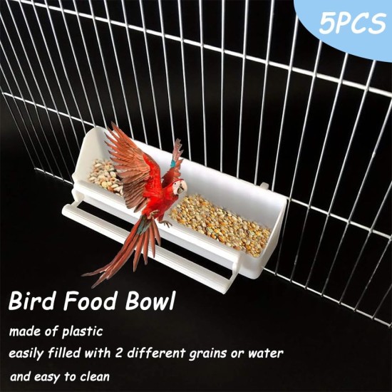 5 Pieces Plastic Bird Bowl Bird Cage, Water Bowl Bird Cage, Bird Cage Bowl for Hanging, Hanging Bird Feeder Bowl, Water Dispenser Bird, for Birds Parrots Bird Cage Accessories 5 Pieces Plastic Bird Bowl Bird Cage, Water Bowl Bird Cage, Bird Cage Bowl for Hanging, Hanging Bird Feeder Bowl, Water Dispenser Bird, for Birds Parrots Bird Cage Accessories