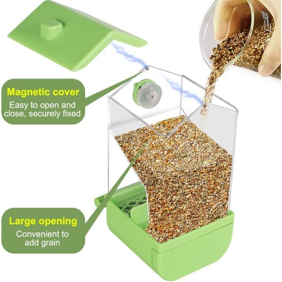 Automatic Bird Feeder, Acrylic Bird Feeder, Transparent Automatic Feeder for Birds, Parakeets, Budgies, Canaries, Cockatiels, Finches Automatic Bird Feeder, Acrylic Bird Feeder, Transparent Automatic Feeder for Birds, Parakeets, Budgies, Canaries, Cockatiels, Finches