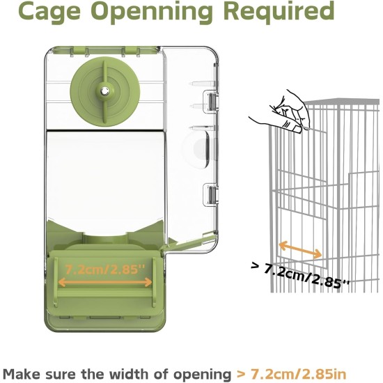 Automatic Bird Feeder, Bird Cage Feeder with Perch, Multifunctional Fruit and Vegetable Holder for Budgies, Parakeets, Canaries, Cockatiels, Finches (Green) Automatic Bird Feeder, Bird Cage Feeder with Perch, Multifunctional Fruit and Vegetable Holder for Budgies, Parakeets, Canaries, Cockatiels, Finches (Green)