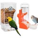 Automatic Bird Feeder, Transparent Bird Feeder with Water Dispenser, Hanging Bird Feeder for Small, Medium Cockatiels, Parakeets