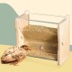 Automatic Chicken Feeder Large Capacity Clear Acrylic Chick Bird Feeder Box for Budgies Cockatiels Quail (S 165 x 42 x 45 mm/6.5 x 1.7 x 1.8 inches)