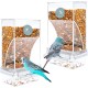 Automatic Feeder for Birds Parrots Acrylic Transparent Bird Feeder Parakeet Cage Automatic Bird Feeder Cage Accessories for Canaries Cockatiels Finches Automatic Feeder for Birds Parrots Acrylic Transparent Bird Feeder Parakeet Cage Automatic Bird Feeder Cage Accessories for Canaries Cockatiels Finches