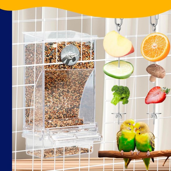Automatic Feeder for Birds Parrots Acrylic Transparent Bird Feeder Parakeet Cage Automatic Bird Feeder Cage Accessories for Canaries Cockatiels Finches Automatic Feeder for Birds Parrots Acrylic Transparent Bird Feeder Parakeet Cage Automatic Bird Feeder Cage Accessories for Canaries Cockatiels Finches