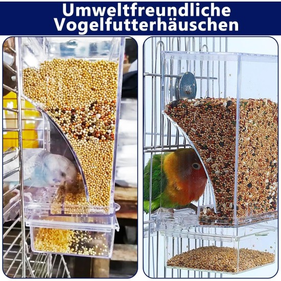 Automatic Feeder for Birds Parrots Acrylic Transparent Bird Feeder Parakeet Cage Automatic Bird Feeder Cage Accessories for Canaries Cockatiels Finches Automatic Feeder for Birds Parrots Acrylic Transparent Bird Feeder Parakeet Cage Automatic Bird Feeder Cage Accessories for Canaries Cockatiels Finches
