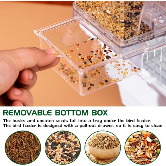 Automatic Feeder for Birds and Parrots - Bird Feeder with Drinking Fountain for Budgies, Canaries, Finches Automatic Feeder for Birds and Parrots - Bird Feeder with Drinking Fountain for Budgies, Canaries, Finches