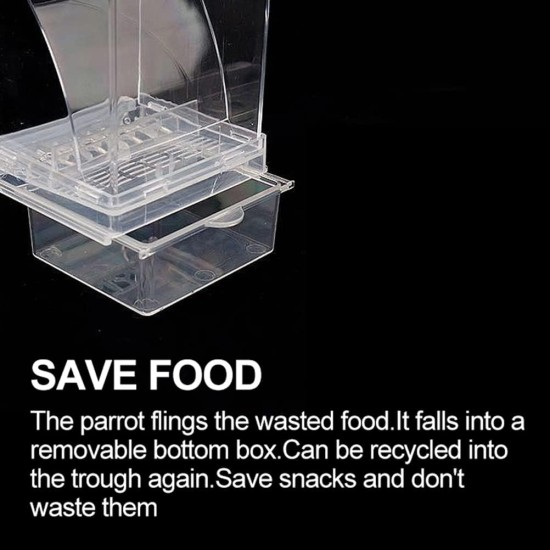 Automatic Parrot Bird Feeder - Transparent and Delicate, Can Be Hung 18.5 x 8.5 x 7.5 cm Large Capacity Parrot Food Container Automatic Parrot Bird Feeder - Transparent and Delicate, Can Be Hung 18.5 x 8.5 x 7.5 cm Large Capacity Parrot Food Container