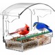 BPYOT Bird Feeder with Transparent Acrylic Window for Outdoor Use with 4 Strong Suction Cups and Removable Seed Tray, Highly Transparent Bird Feeder for Outdoors, Wild Bird House Box BPYOT Bird Feeder with Transparent Acrylic Window for Outdoor Use with 4 Strong Suction Cups and Removable Seed Tray, Highly Transparent Bird Feeder for Outdoors, Wild Bird House Box