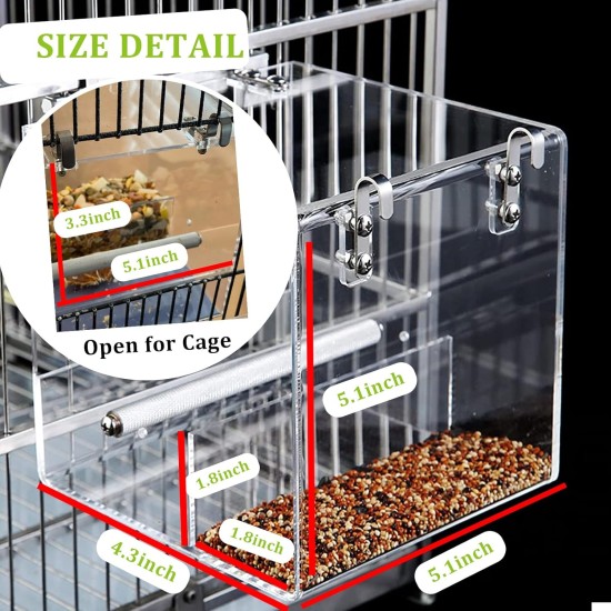 Bird Cage Feeder No Mess Bird Feeder, Automatic Bird Feeder for Cage No Spill Bird Feeder Mess Free Bird Feeder for Cage Parakeet Parrot Cockatiel Lovebirds Bird Cage Seed Feeder Bird Cage Feeder No Mess Bird Feeder, Automatic Bird Feeder for Cage No Spill Bird Feeder Mess Free Bird Feeder for Cage Parakeet Parrot Cockatiel Lovebirds Bird Cage Seed Feeder