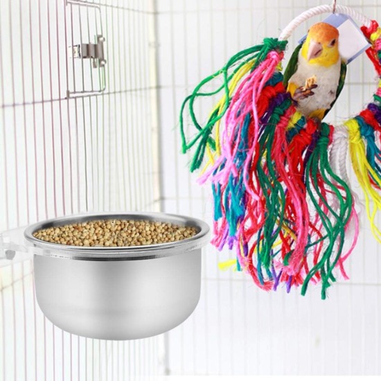 Bird Cage Feeding Bowl Dish Water Seed Feeder Stainless Steel Hanging Bird Food Bird Cage Accessories with Screw Attachment for Macaw African Greys Parakeet Cockatoo Cockatiel Conure Lovebird Feeding Bird Cage Feeding Bowl Dish Water Seed Feeder Stainless Steel Hanging Bird Food Bird Cage Accessories with Screw Attachment for Macaw African Greys Parakeet Cockatoo Cockatiel Conure Lovebird Feeding