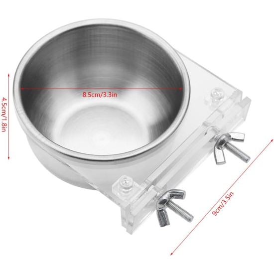 Bird Cage Feeding Bowl Dish Water Seed Feeder Stainless Steel Hanging Bird Food Bird Cage Accessories with Screw Attachment for Macaw African Greys Parakeet Cockatoo Cockatiel Conure Lovebird Feeding Bird Cage Feeding Bowl Dish Water Seed Feeder Stainless Steel Hanging Bird Food Bird Cage Accessories with Screw Attachment for Macaw African Greys Parakeet Cockatoo Cockatiel Conure Lovebird Feeding