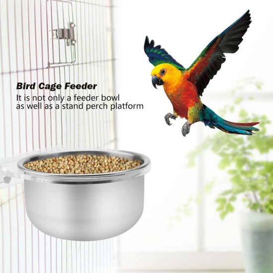 Bird Cage Feeding Bowl Dish Water Seed Feeder Stainless Steel Hanging Bird Food Bird Cage Accessories with Screw Attachment for Macaw African Greys Parakeet Cockatoo Cockatiel Conure Lovebird Feeding Bird Cage Feeding Bowl Dish Water Seed Feeder Stainless Steel Hanging Bird Food Bird Cage Accessories with Screw Attachment for Macaw African Greys Parakeet Cockatoo Cockatiel Conure Lovebird Feeding