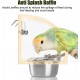 Bird Food and Water Bowl, Transparent Bird Feeder for Cage, Stainless Steel Double Bird Bowls with Non-Slip Stand for Parakeets, Psittacus Erithacus, Lovebirds, Budgies Bird Food and Water Bowl, Transparent Bird Feeder for Cage, Stainless Steel Double Bird Bowls with Non-Slip Stand for Parakeets, Psittacus Erithacus, Lovebirds, Budgies