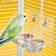 Bird Food and Water Bowl, Transparent Bird Feeder for Cage, Stainless Steel Double Bird Bowls with Non-Slip Stand for Parakeets, Psittacus Erithacus, Lovebirds, Budgies Bird Food and Water Bowl, Transparent Bird Feeder for Cage, Stainless Steel Double Bird Bowls with Non-Slip Stand for Parakeets, Psittacus Erithacus, Lovebirds, Budgies