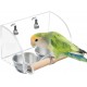 Bird Food and Water Bowl, Transparent Bird Feeder for Cage, Stainless Steel Double Bird Bowls with Non-Slip Stand for Parakeets, Psittacus Erithacus, Lovebirds, Budgies Bird Food and Water Bowl, Transparent Bird Feeder for Cage, Stainless Steel Double Bird Bowls with Non-Slip Stand for Parakeets, Psittacus Erithacus, Lovebirds, Budgies