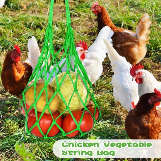 Chicken Vegetable Skewer Bag, Chicken Feeder, 10 Pieces Poultry Fruit Rack, Hanging Chicken Vegetable Feeder with Hook for Hens Chicken Kupp Duck Large Birds Chicken Vegetable Skewer Bag, Chicken Feeder, 10 Pieces Poultry Fruit Rack, Hanging Chicken Vegetable Feeder with Hook for Hens Chicken Kupp Duck Large Birds